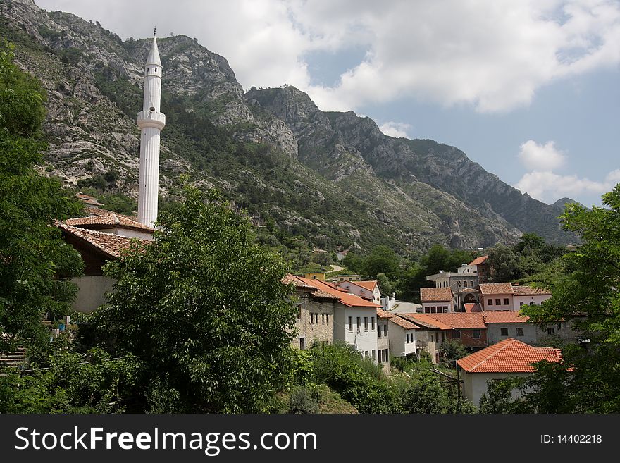 The mosque in small village in mountains, Albania. The mosque in small village in mountains, Albania.