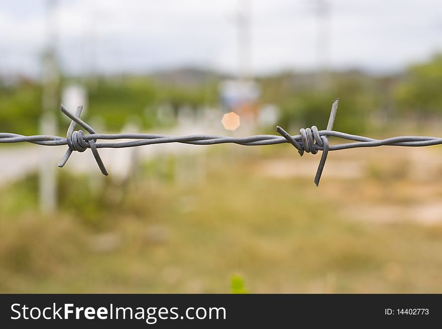 The barbed wire uses for separate for  the safety