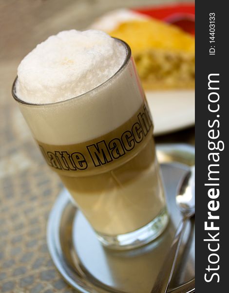 Big Drink,Coffee Latte Macchiato in a glass