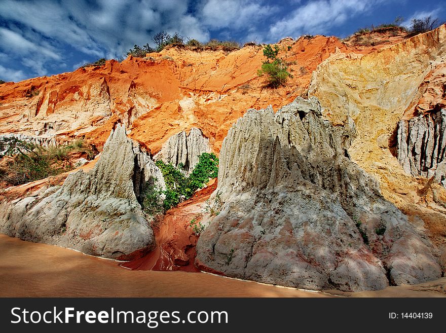 Wind and water erosion has created a fantastic landscape on the river