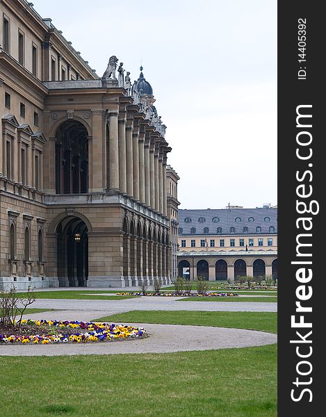 View of buildings in Hofgarten, Munich, Germany