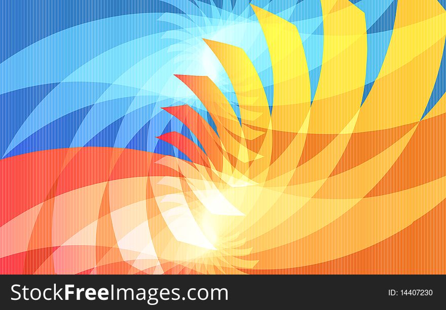 Abstract background illustration in blue and orange colors.