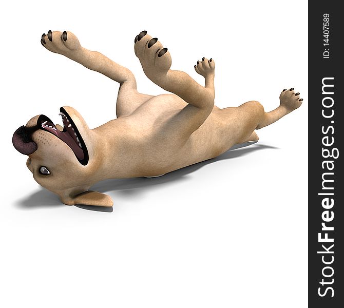 Very Funny Cartoon Dog Is A Little Bit Nuts. 3D - Free Stock Images &  Photos - 14407589 