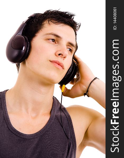 Man listening music