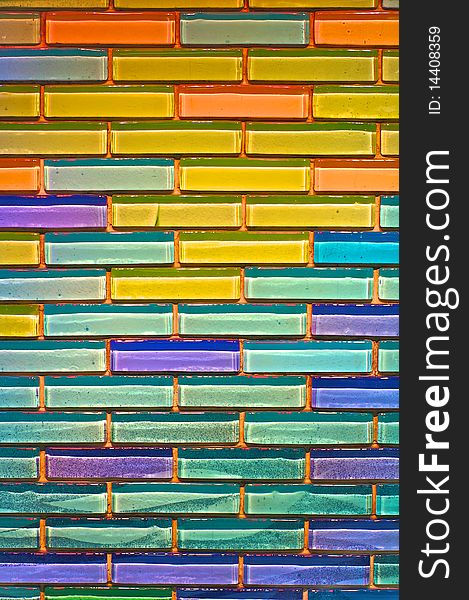 A colorful, abstract wall with semi-transparent tiles. A colorful, abstract wall with semi-transparent tiles