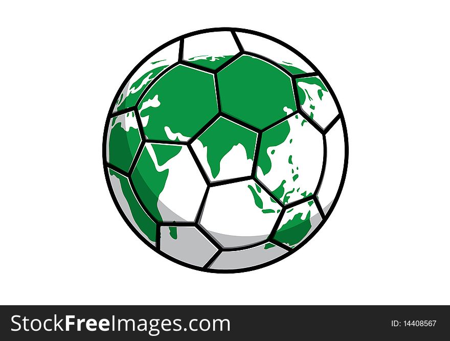 Soccer ball planet earth icon. Soccer ball planet earth icon