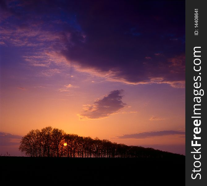 Sunset over a field. Ukraine. Sunset over a field. Ukraine.