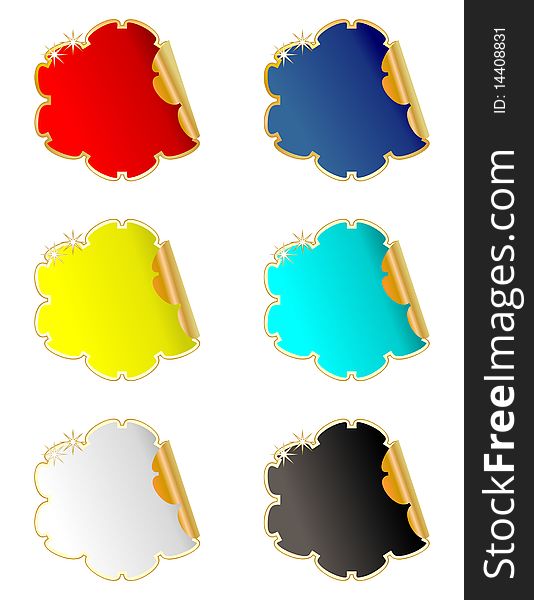 Set Of Color Framework As Stickers And Labels