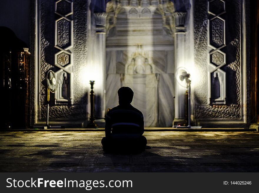 Man Praying In Mosque