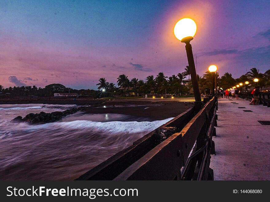 Beautiful Sunset In The Coastal Zone Of Costa Rica In The Caribbean Coast