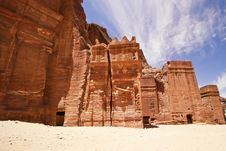 Nabatean Tombs In Siq. Stock Photo Nabatean Tombs In Siq. Stock Photo