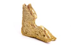 Half An Egg And Bacon Sandwhich With A Bite Taken Royalty Free Stock Photography Half An Egg And Bacon Sandwhich With A Bite Taken Royalty Free Stock Photography