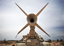 Behind An Army Missile Launcher Royalty Free Stock Photography Behind An Army Missile Launcher Royalty Free Stock Photography