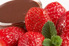 Strawberries And Chocolate Stock Images