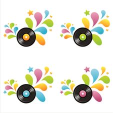 Set Of 4 Vinyl Records Royalty Free Stock Image Set Of 4 Vinyl Records Royalty Free Stock Image