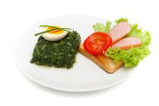 Sauteed Spinach, Egg And Sandwich For Breakfast Stock Image Sauteed Spinach, Egg And Sandwich For Breakfast Stock Image