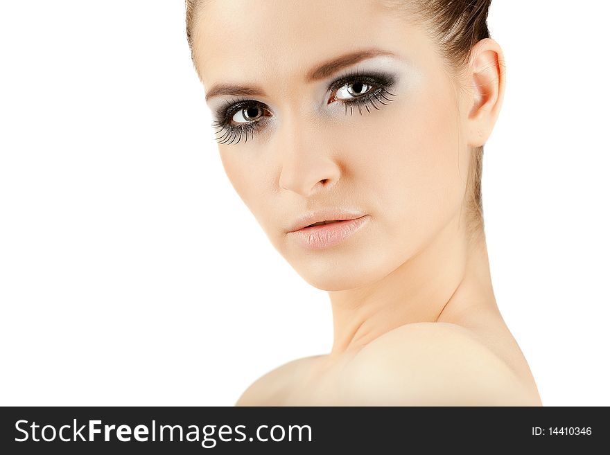 Young beautiful woman portrait isolated