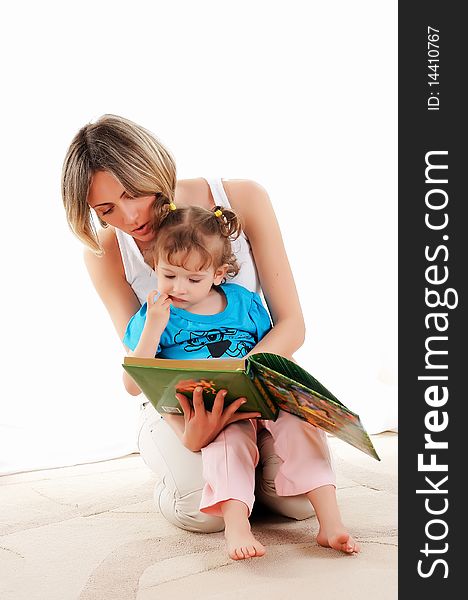 Young mother and her young daughter spent time together