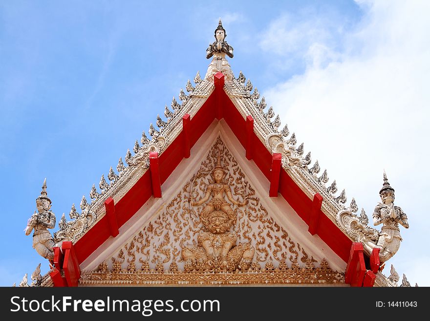 Pattern of Thai style molding art at temple.