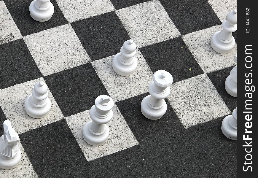 Tfe game of chess on the pavement at portovenere,la spezia