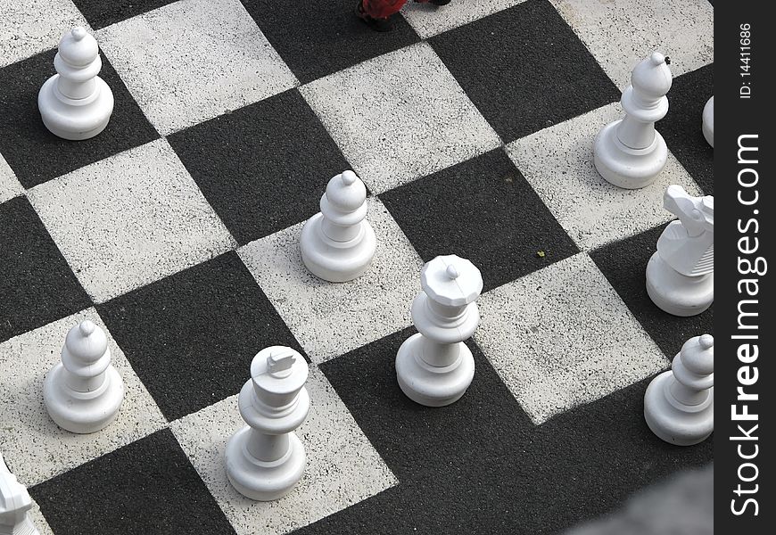 Tfe game of chess on the pavement at portovenere,la spezia