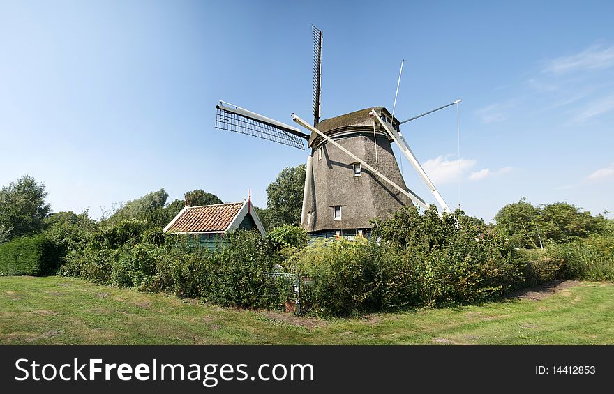 Panorama of Dutch windmill