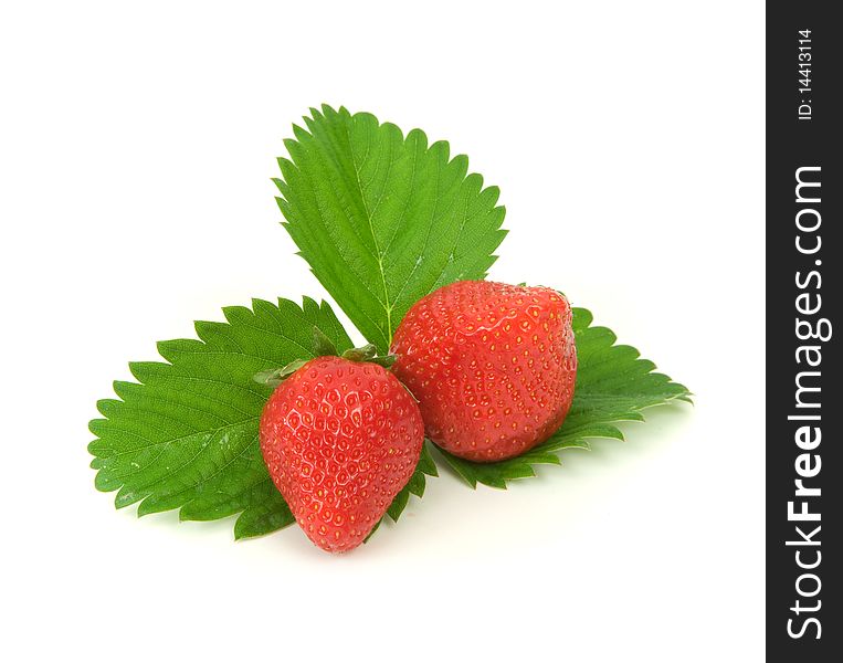 Isolated fruits - Strawberries on white background.