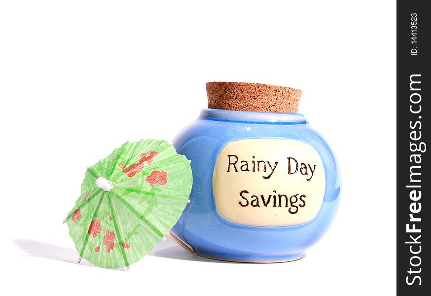 Rainy Day jar with umbrella