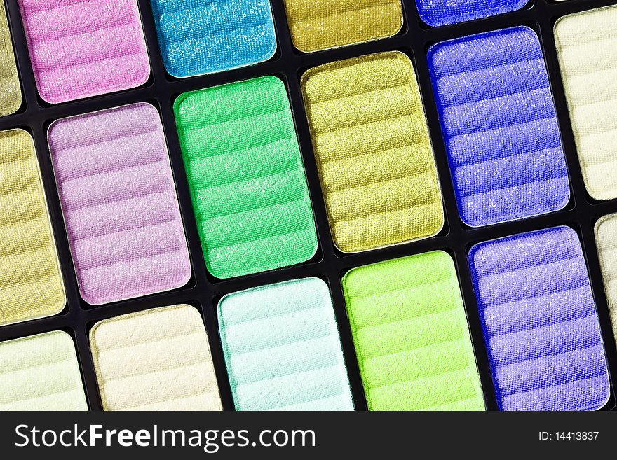 Part of the colorful palette for makeup closeup