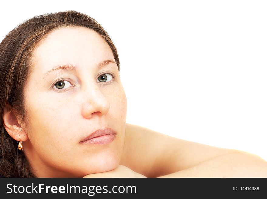 Facial close-up portrait of beautiful woman 30 year old. Facial close-up portrait of beautiful woman 30 year old