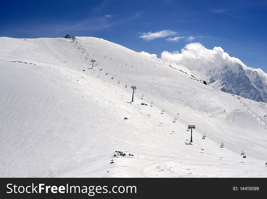 Dombay. Ski resort in Karachaevo-Circassia. Dombay. Ski resort in Karachaevo-Circassia