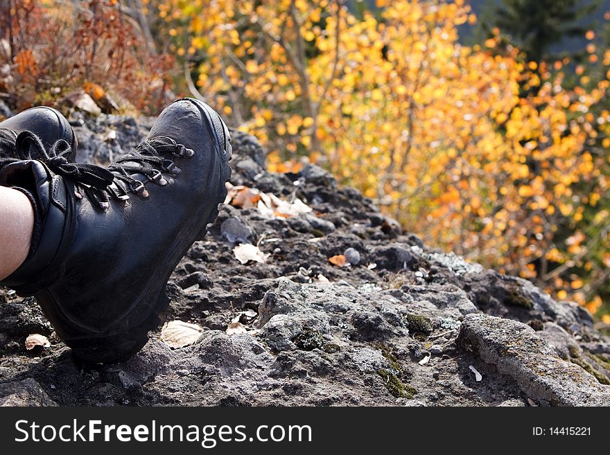 Resting in the mountains in a sunny day in autumn. Resting in the mountains in a sunny day in autumn