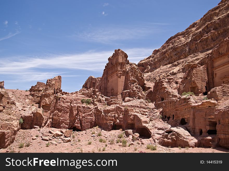 The View Of Large Cliff Side Tomb.