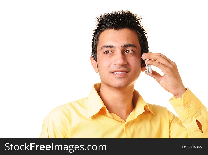 Young Businessman talking on Cell Phone. Young Businessman talking on Cell Phone.