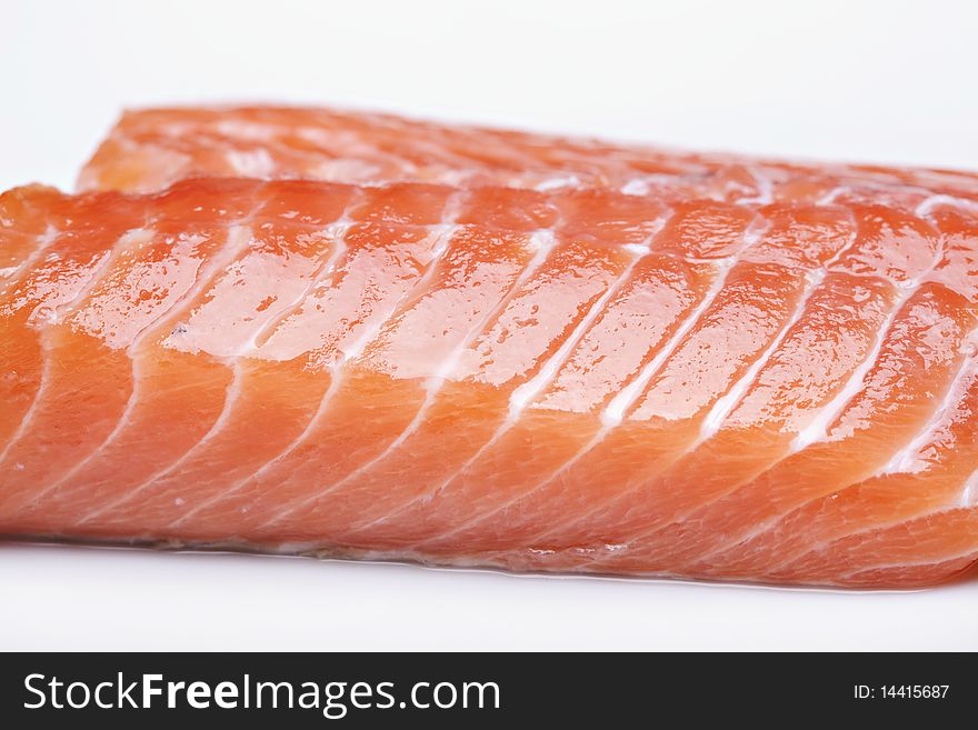 Raw salmon steak