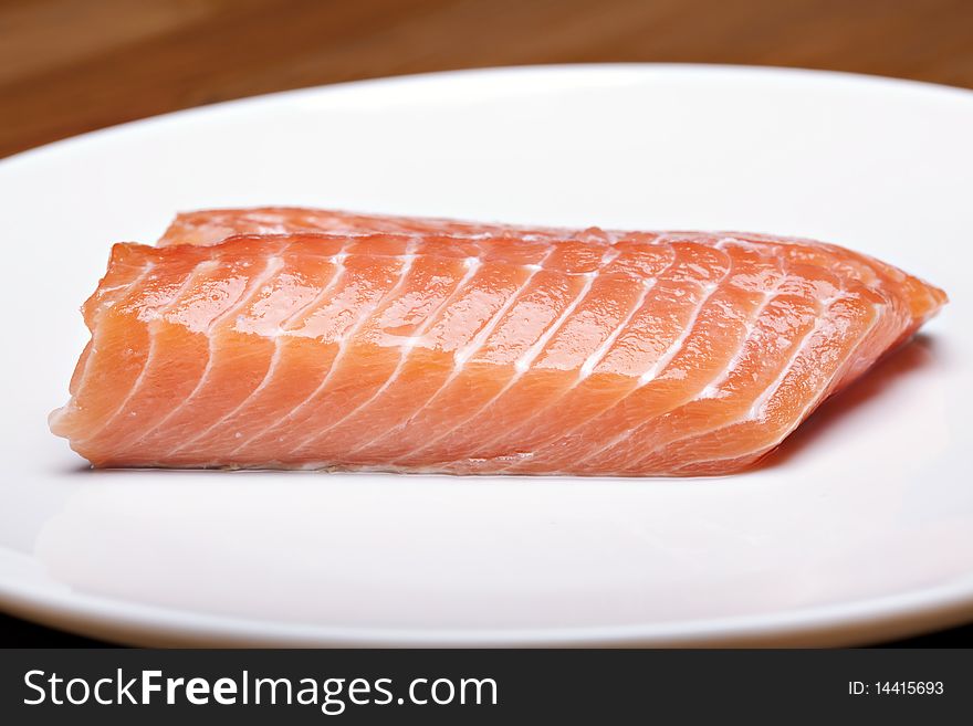 Red raw salmon fish food. Red raw salmon fish food