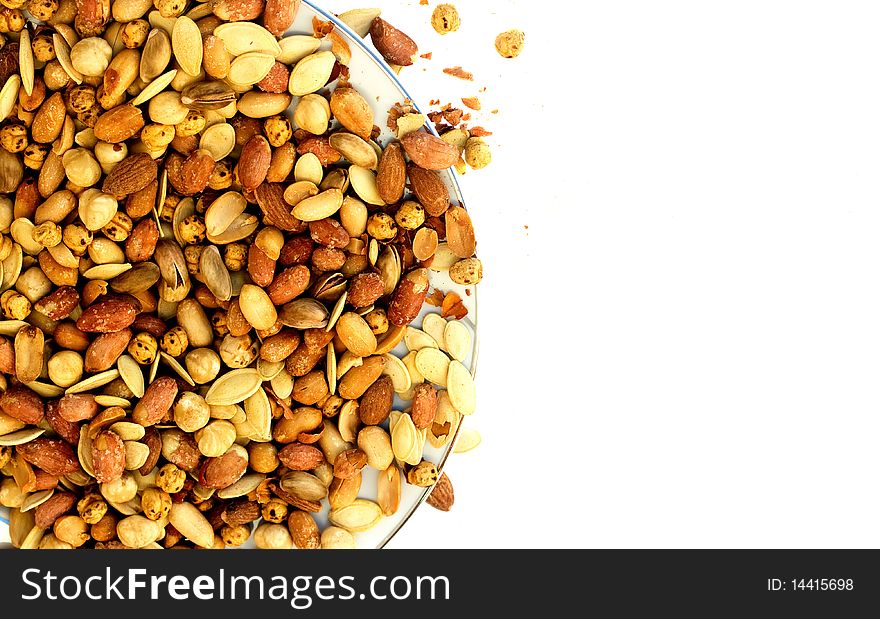 Mixed Nuts on a Plate with copyspace