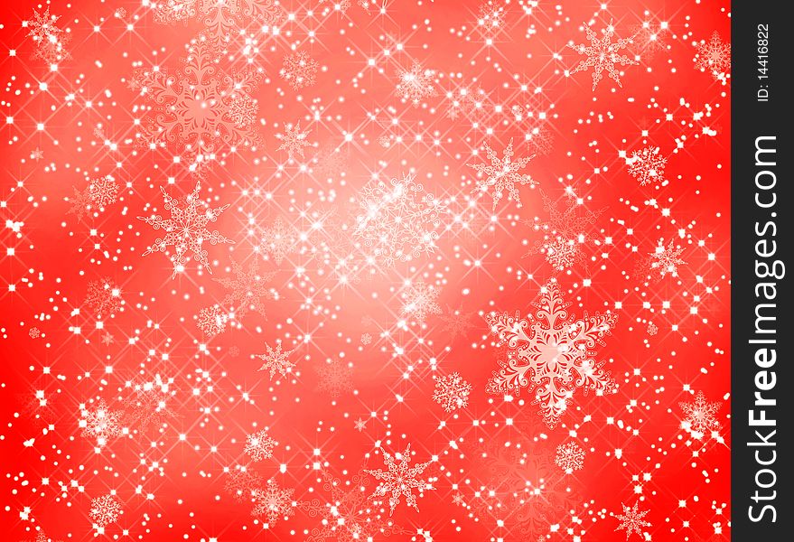Red snowflake and star pattern for backgrounds