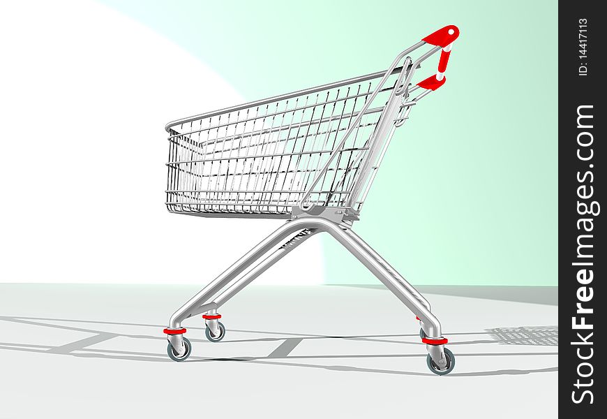 Shopping cart isolated on a set up