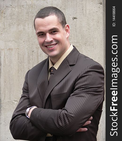 Portrait of smiling young businessman. Portrait of smiling young businessman