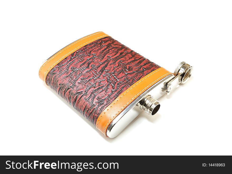 Image flask of cognac and other alcoholic beverages