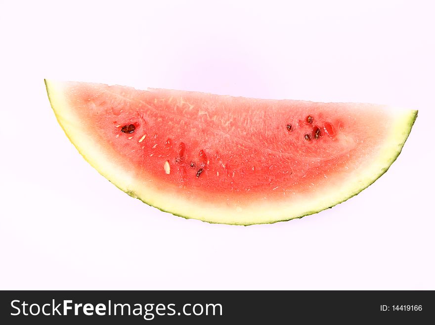 Slice of watermelon on white background