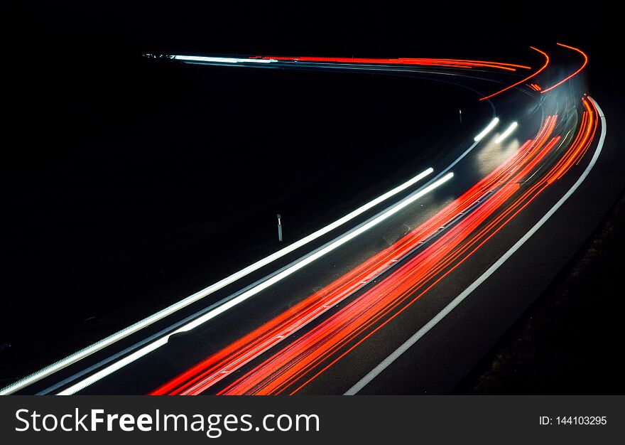 Lights Of Cars With Night