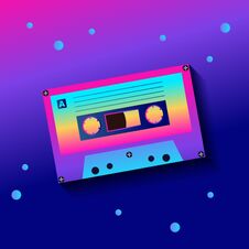 Audio Cassette In The Vintage Design Style Royalty Free Stock Photos