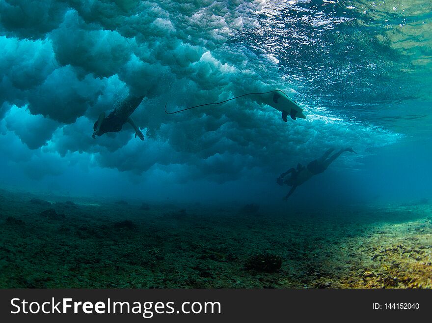 Underwater photographer takes photo