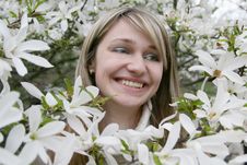 Young Girl With Flowers Stock Images Young Girl With Flowers Stock Images