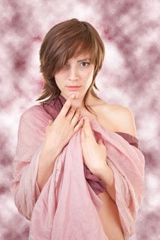 Naked Girl In A Transparent Shawl Royalty Free Stock Images Naked Girl In A Transparent Shawl Royalty Free Stock Images