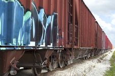 Train Rail Cars With Graffiti Stock Image Train Rail Cars With Graffiti Stock Image