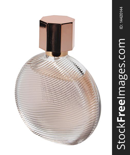 Bottle of female perfume isolated on the white
