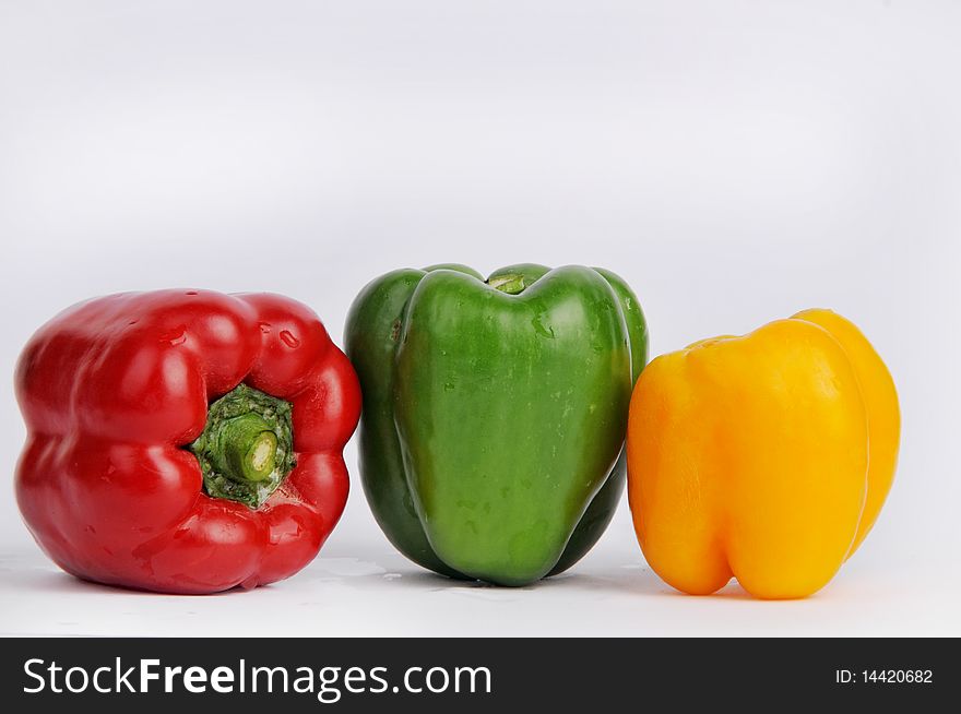 Capsicums (peppers) isolated on white